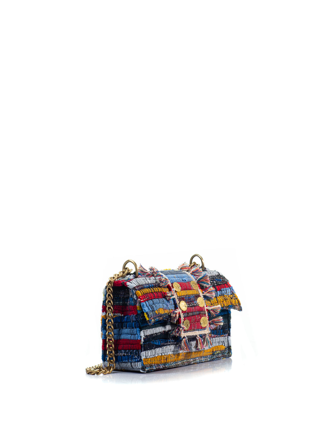 Side view of KOORELOO The New Yorker Soho multicolor woven bag