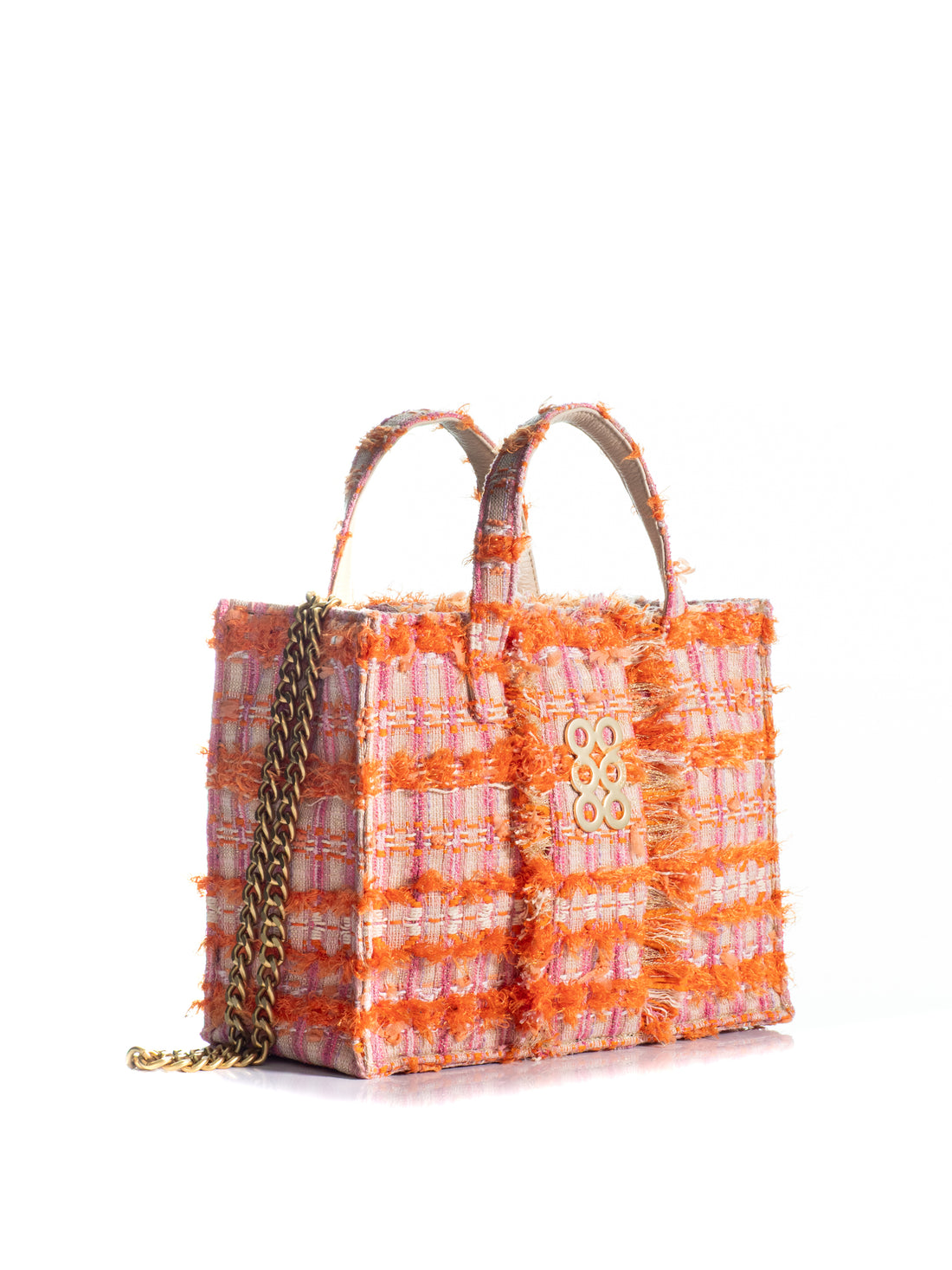 The Milano Diana Tote Tweed Orange