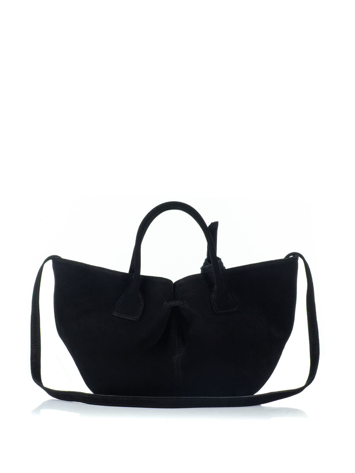 Back view of the KOORELOO Swan Belle in black suede