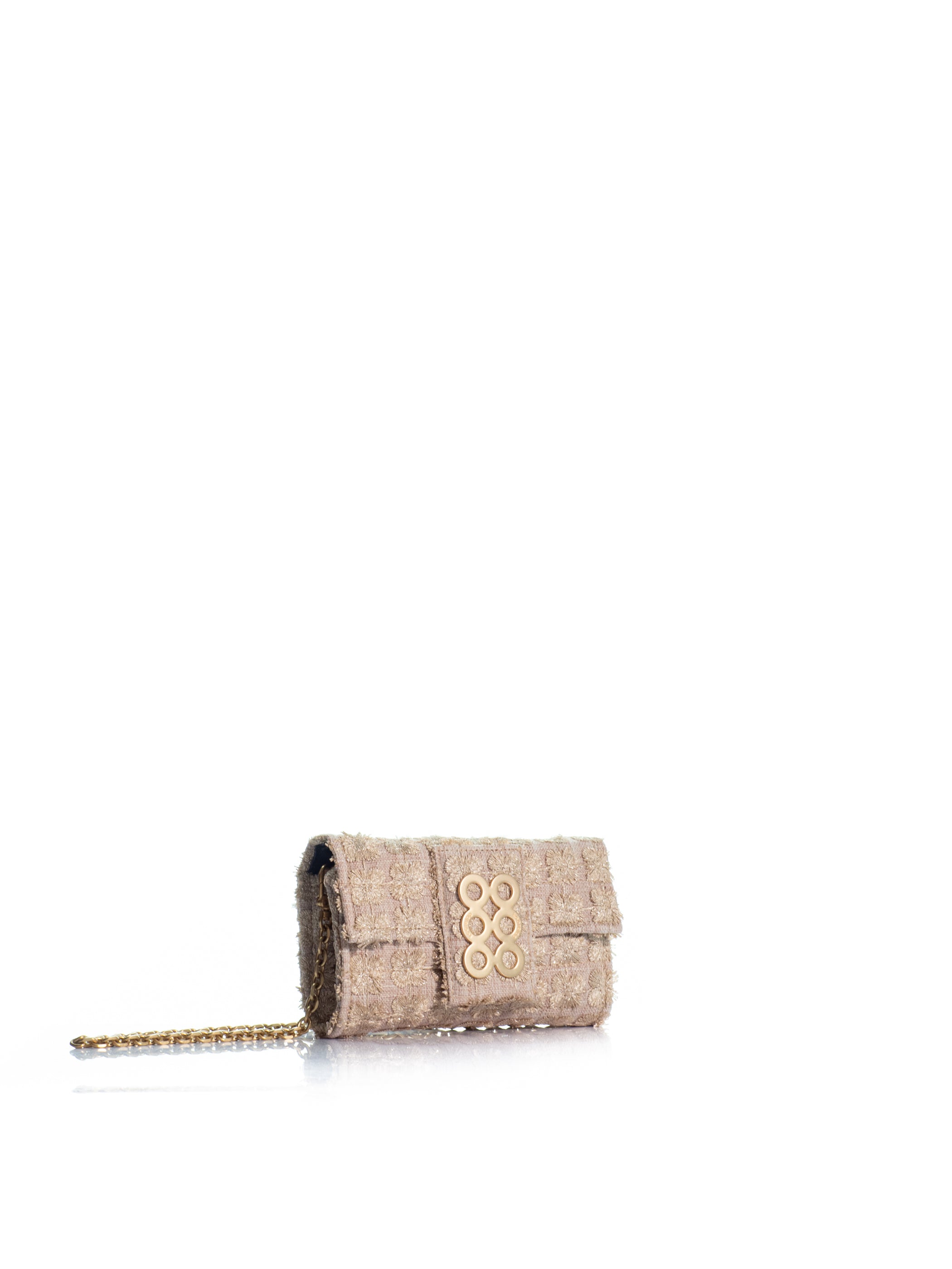 The Amalfi Clutch Gold Sand