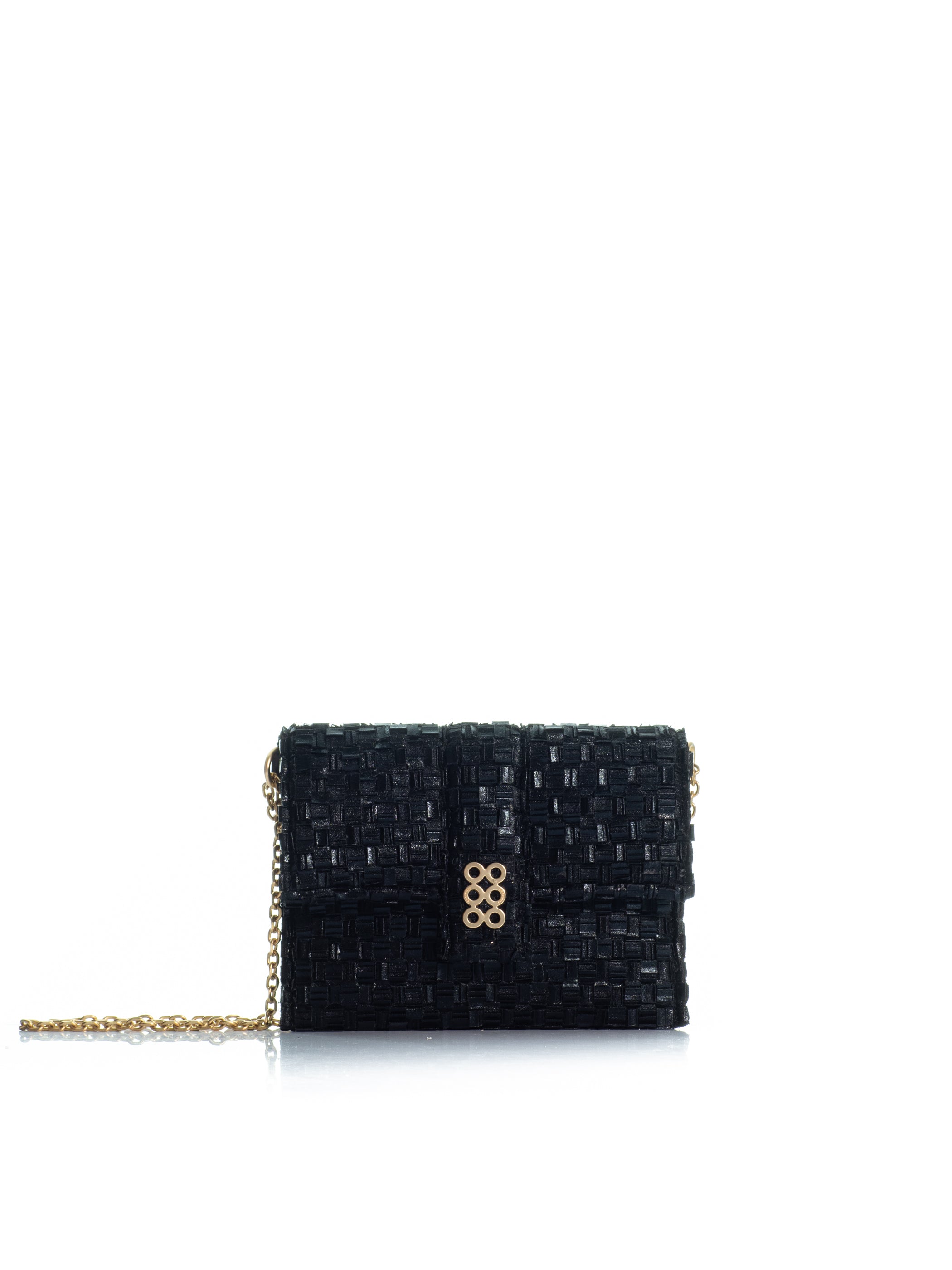 The Midi Clutch Black Braid