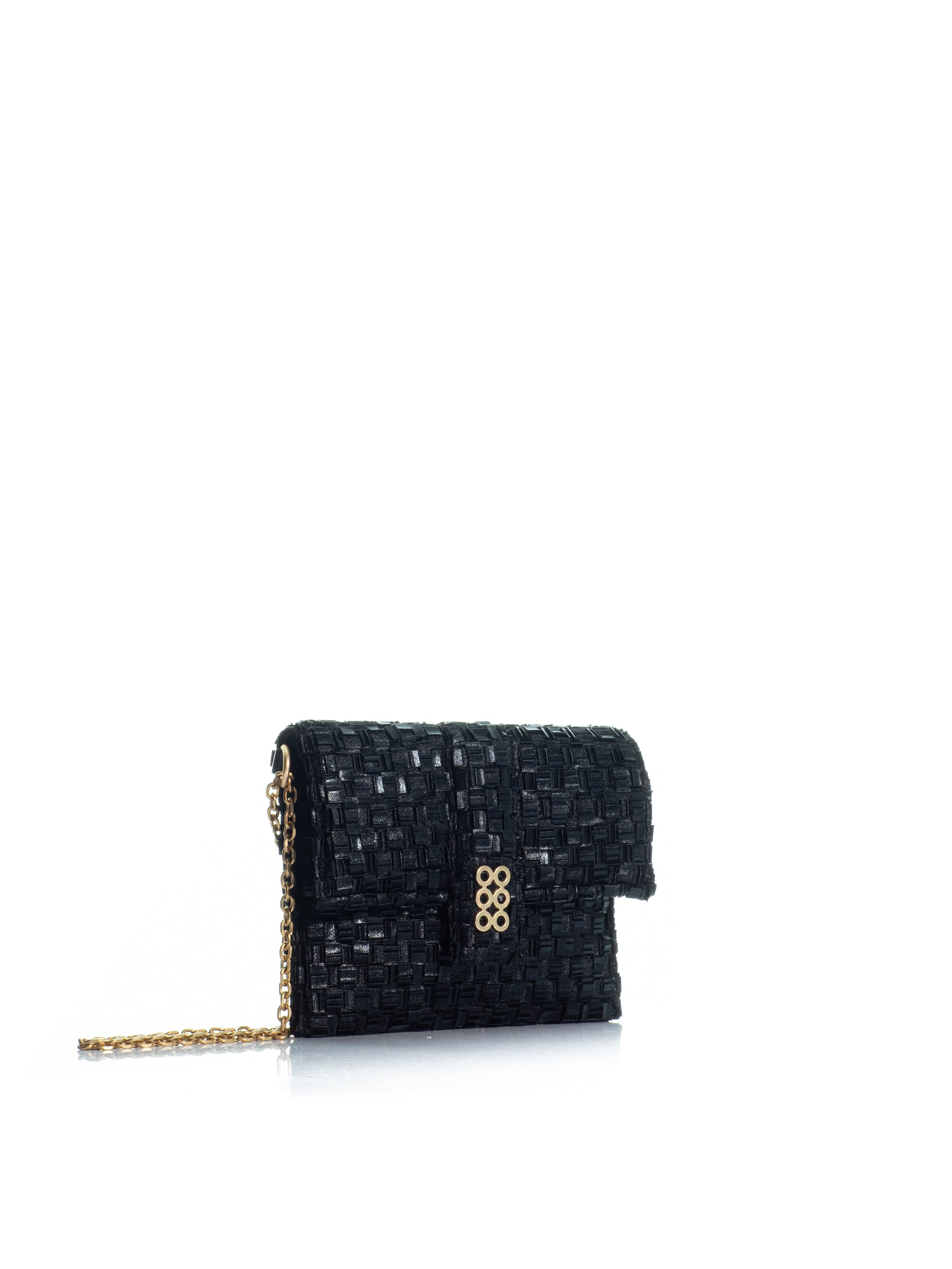 The Midi Clutch Black Braid
