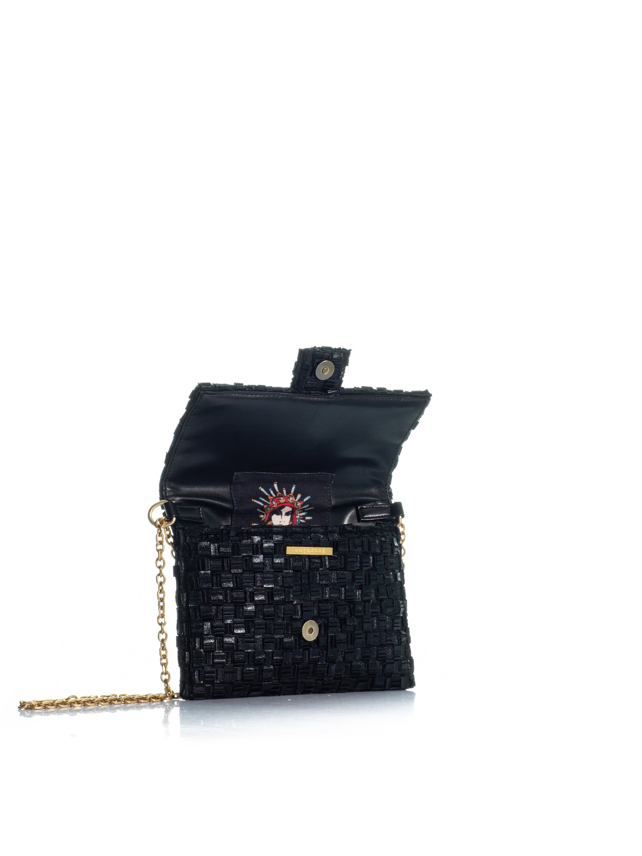 The Midi Clutch Black Braid