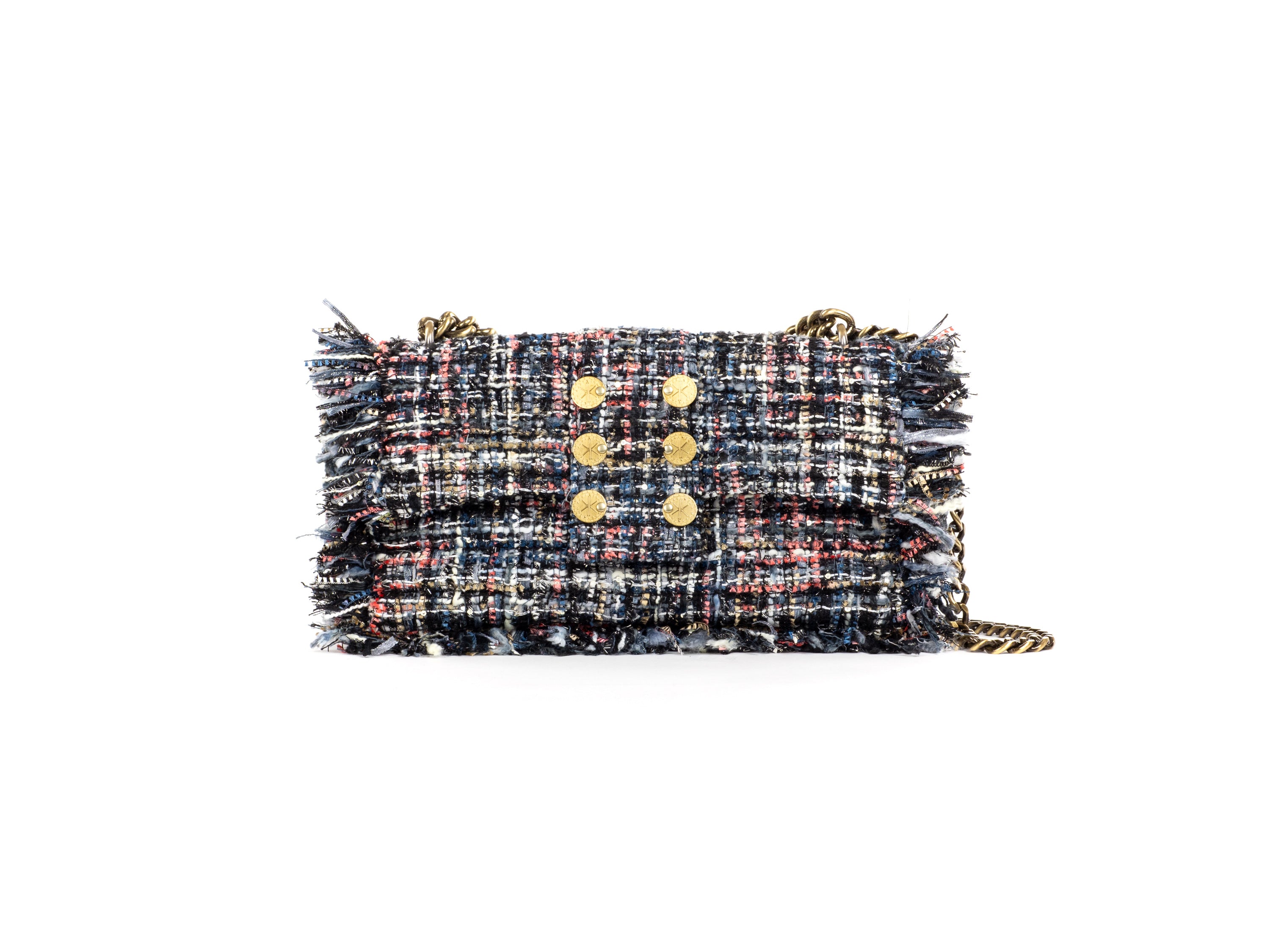 San Francisco Pillow Blue/Black tweed sequins