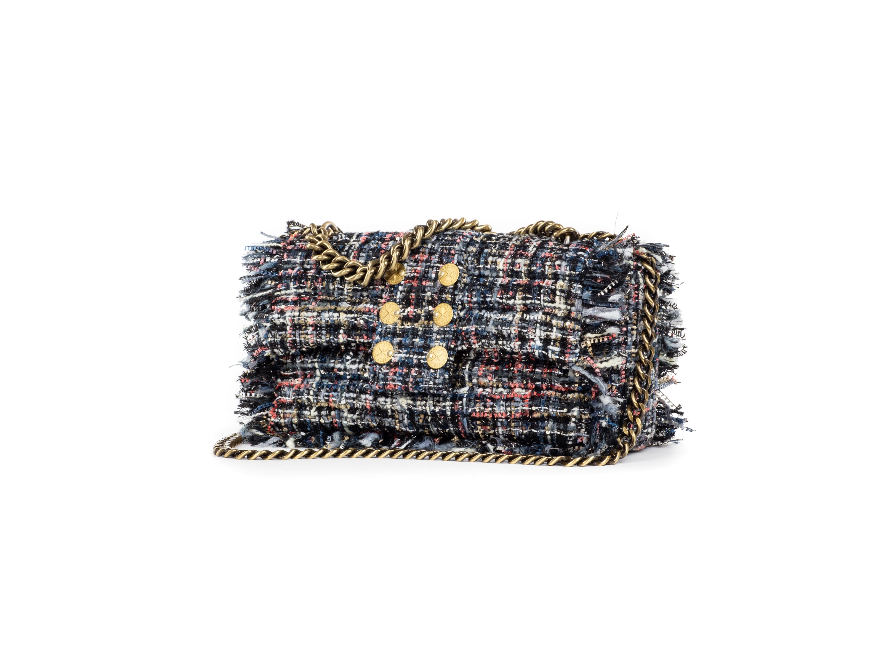 San Francisco Pillow Blue/Black tweed sequins
