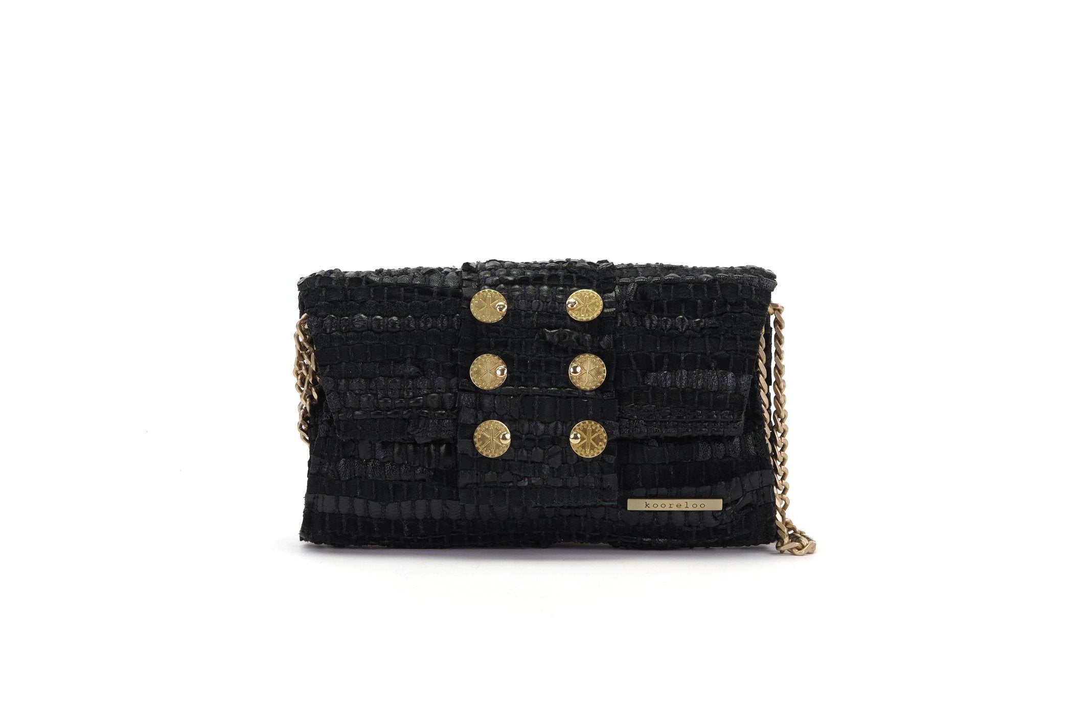 Medium Leather Clutch - 3D Black