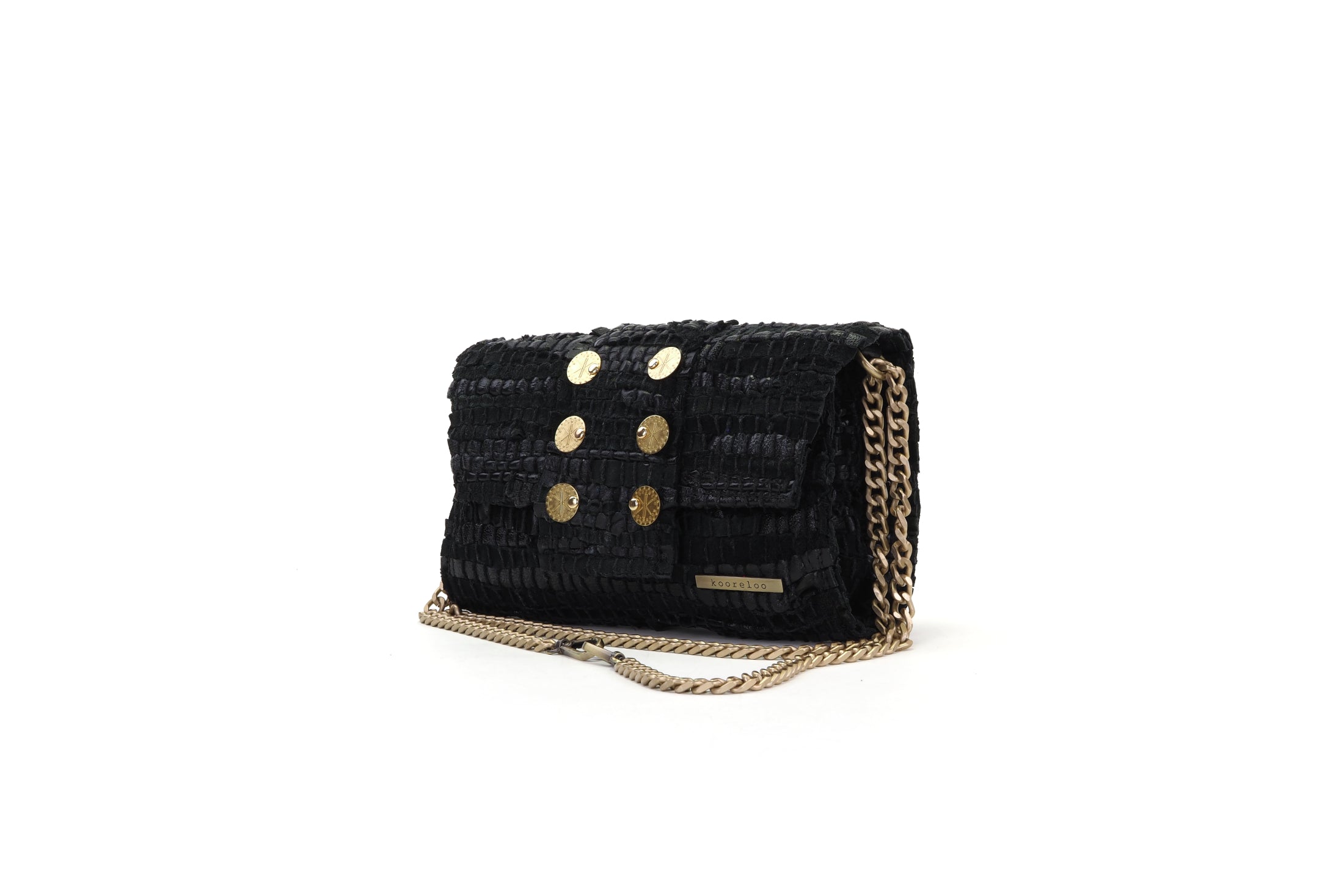Medium Leather Clutch - 3D Black