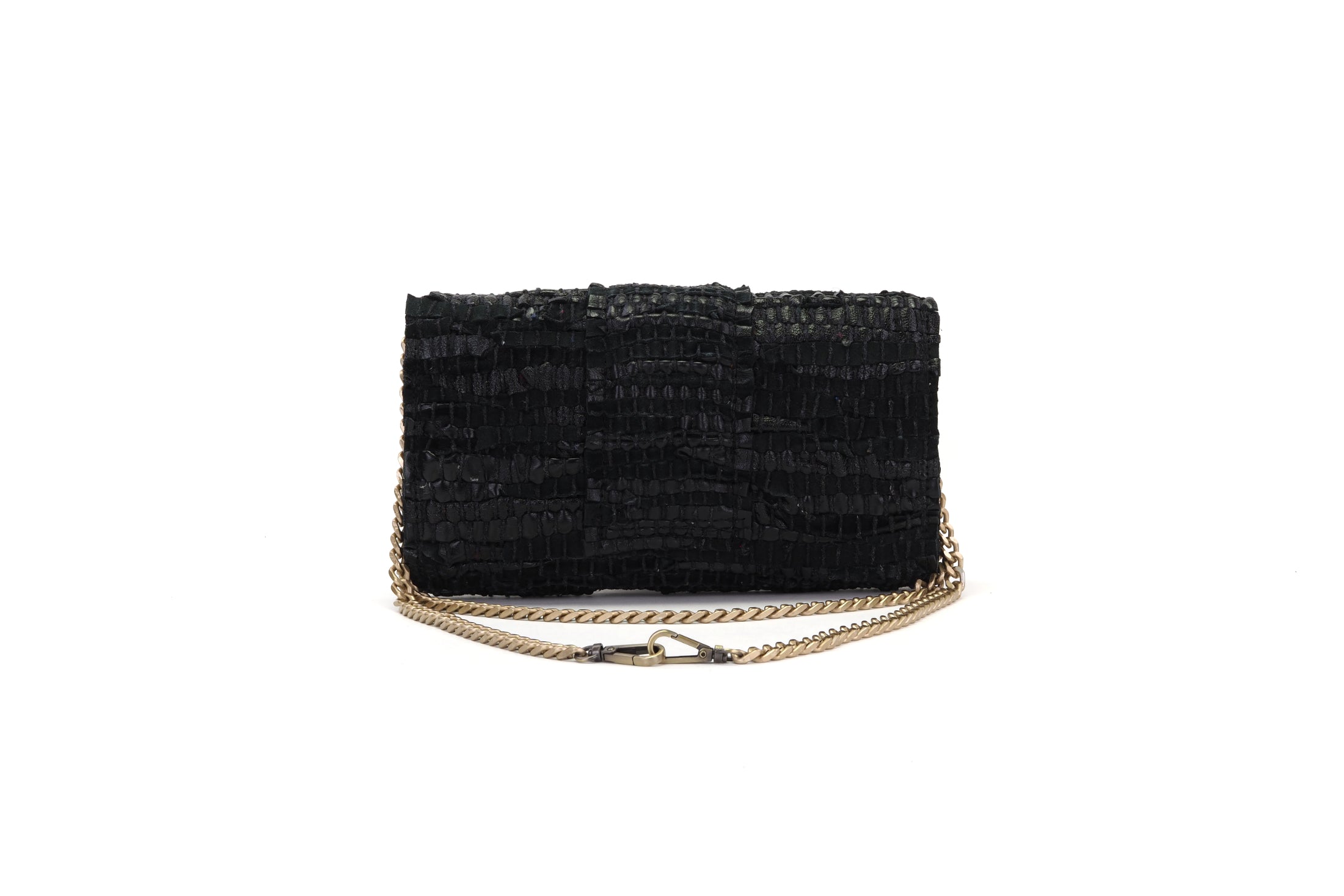 Medium Leather Clutch - 3D Black