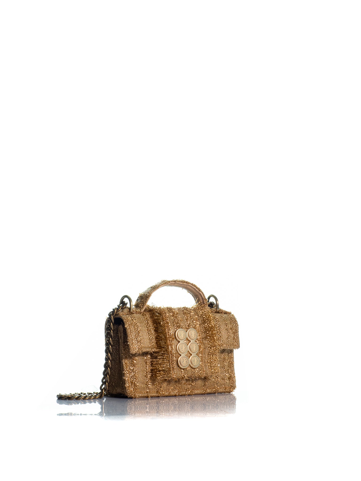 Τhe Petite Basset Tweed Straw Gold