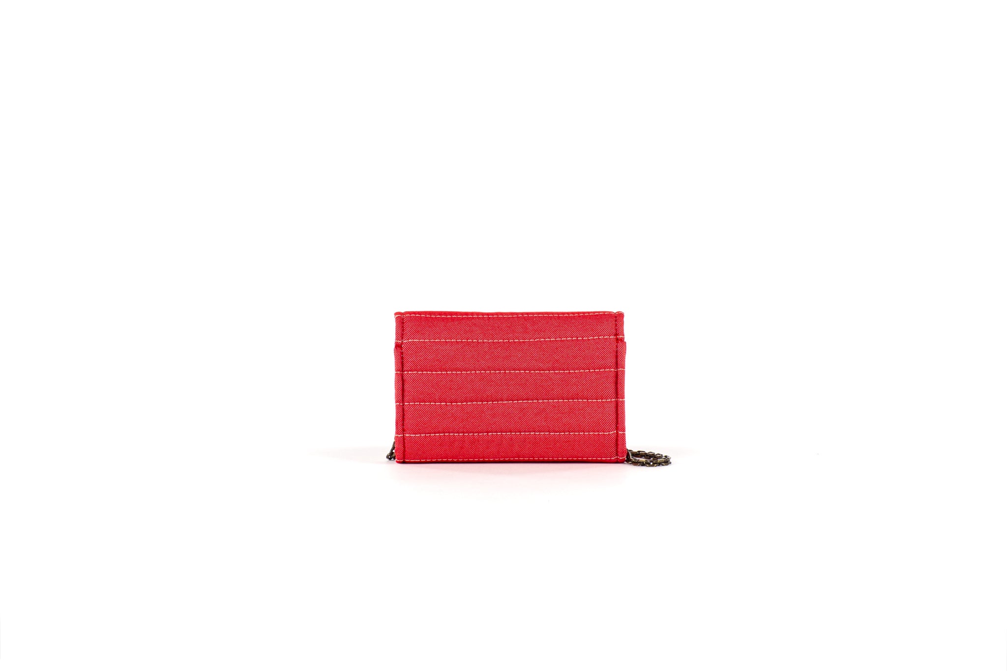 The Amalfi Clutch in Red Seaqual Denim