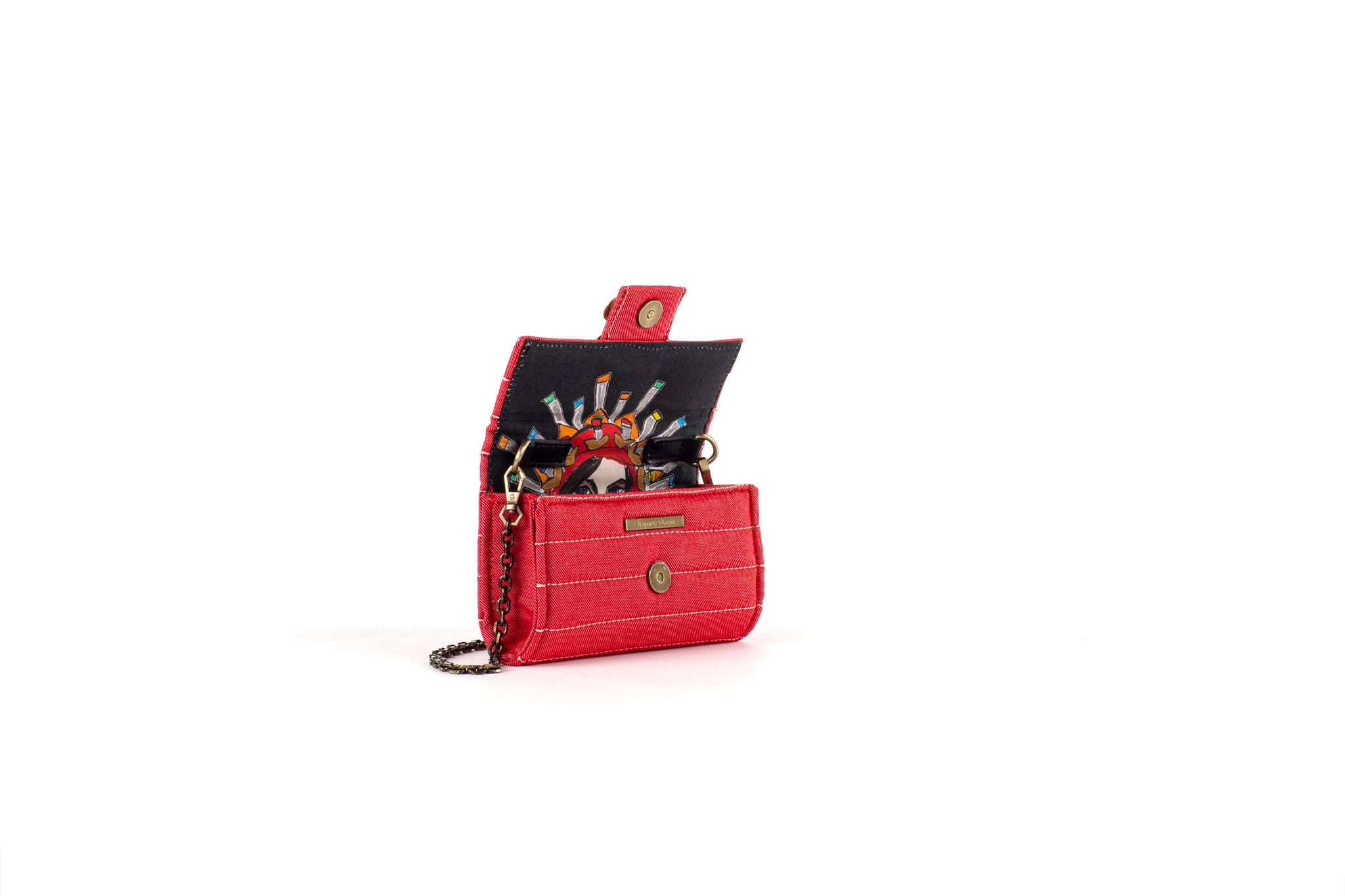 The Amalfi Clutch in Red Seaqual Denim