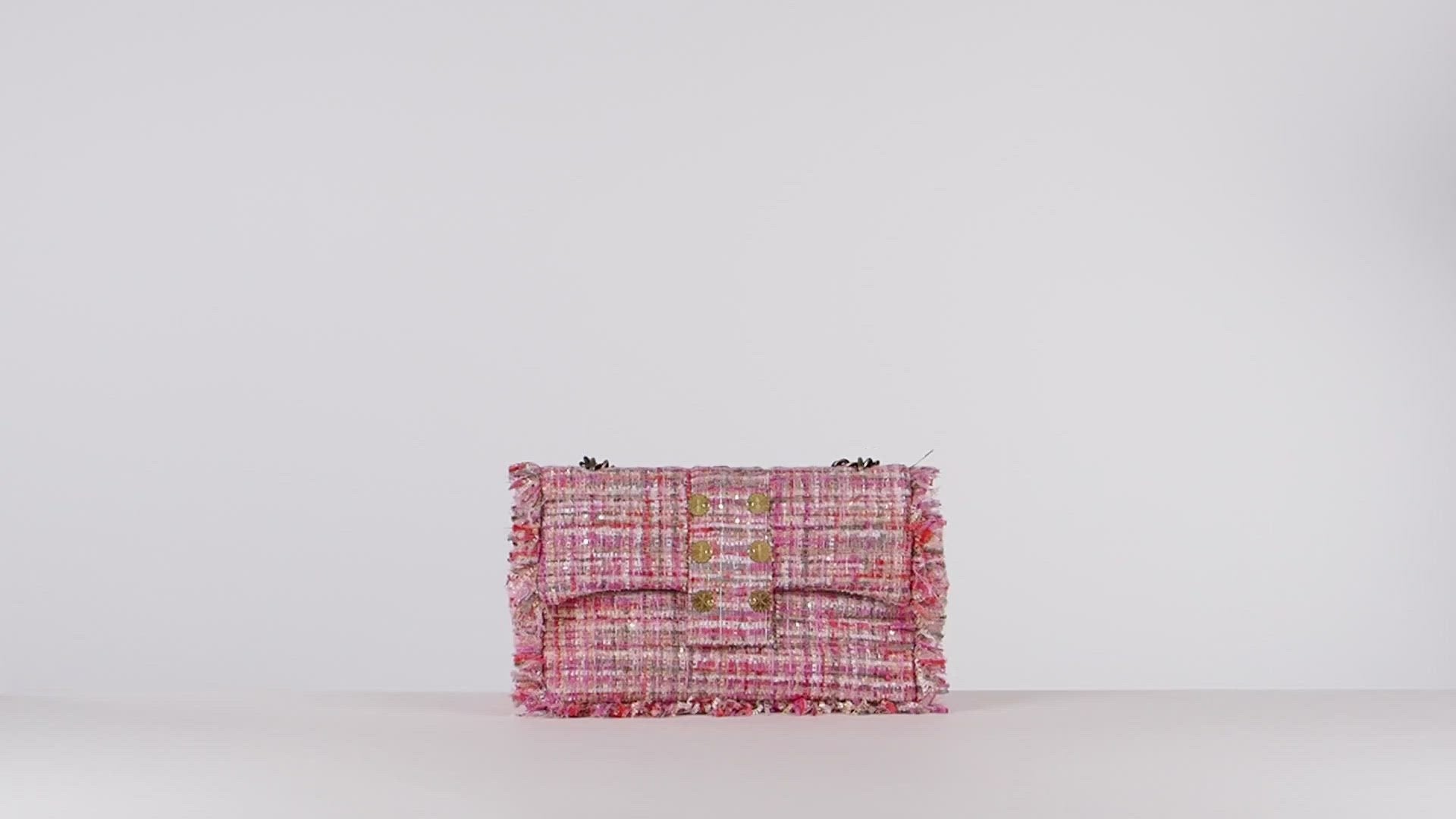 San Francisco Pillow Pink tweed sequins
