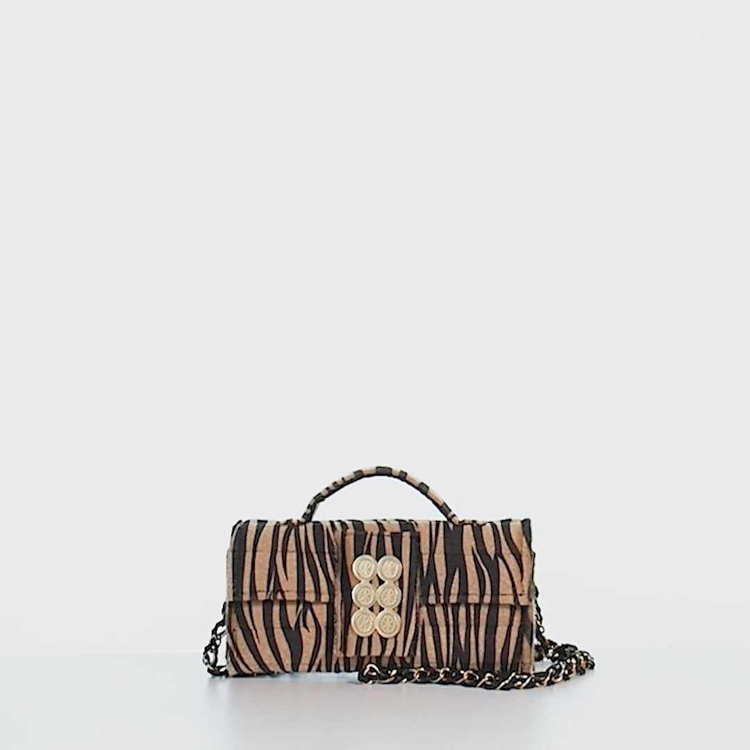 Amalfi clutch 3.0 w. Top Handle Zebra Print