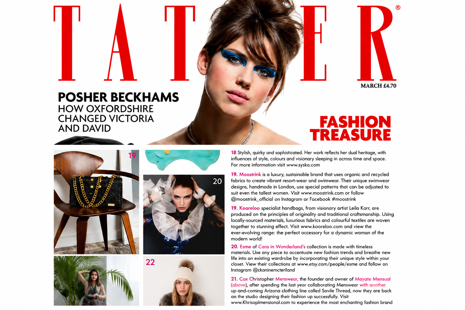 KOORELOO Featured in TATLER Magazine