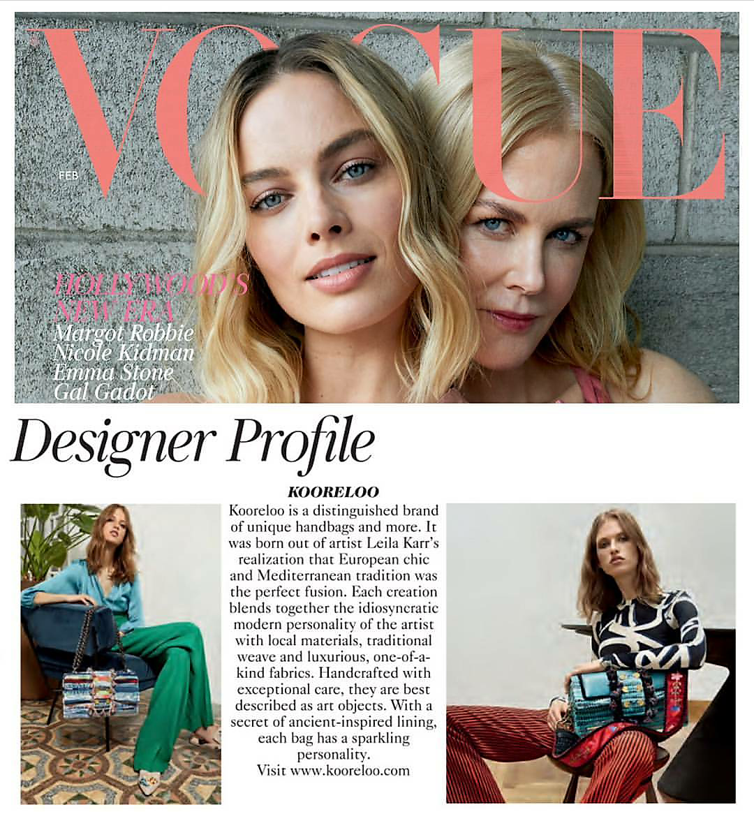 Kooreloo® featured  in British Vogue's February issue!