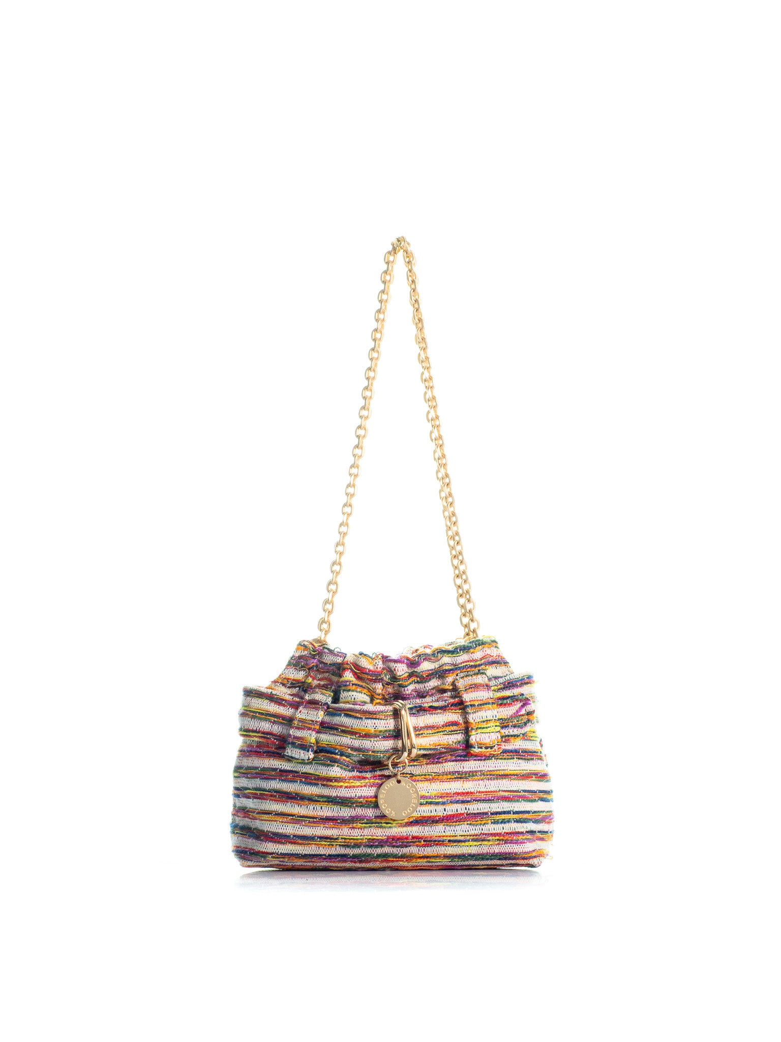 NERDY★韓国大人気 Stamp Two Way Mini Chain Bag 3Color Mini Pepper – Handcrafted Multicolored Striped Tweed Handbag