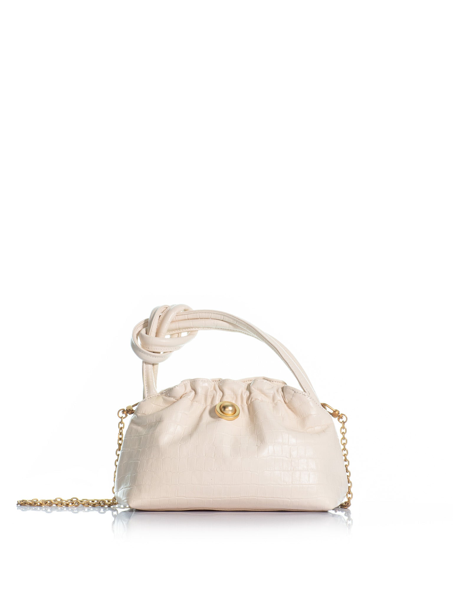 The Swan – Ivory Croc-Effect Leather Bag | Kooreloo – Kooreloo.com