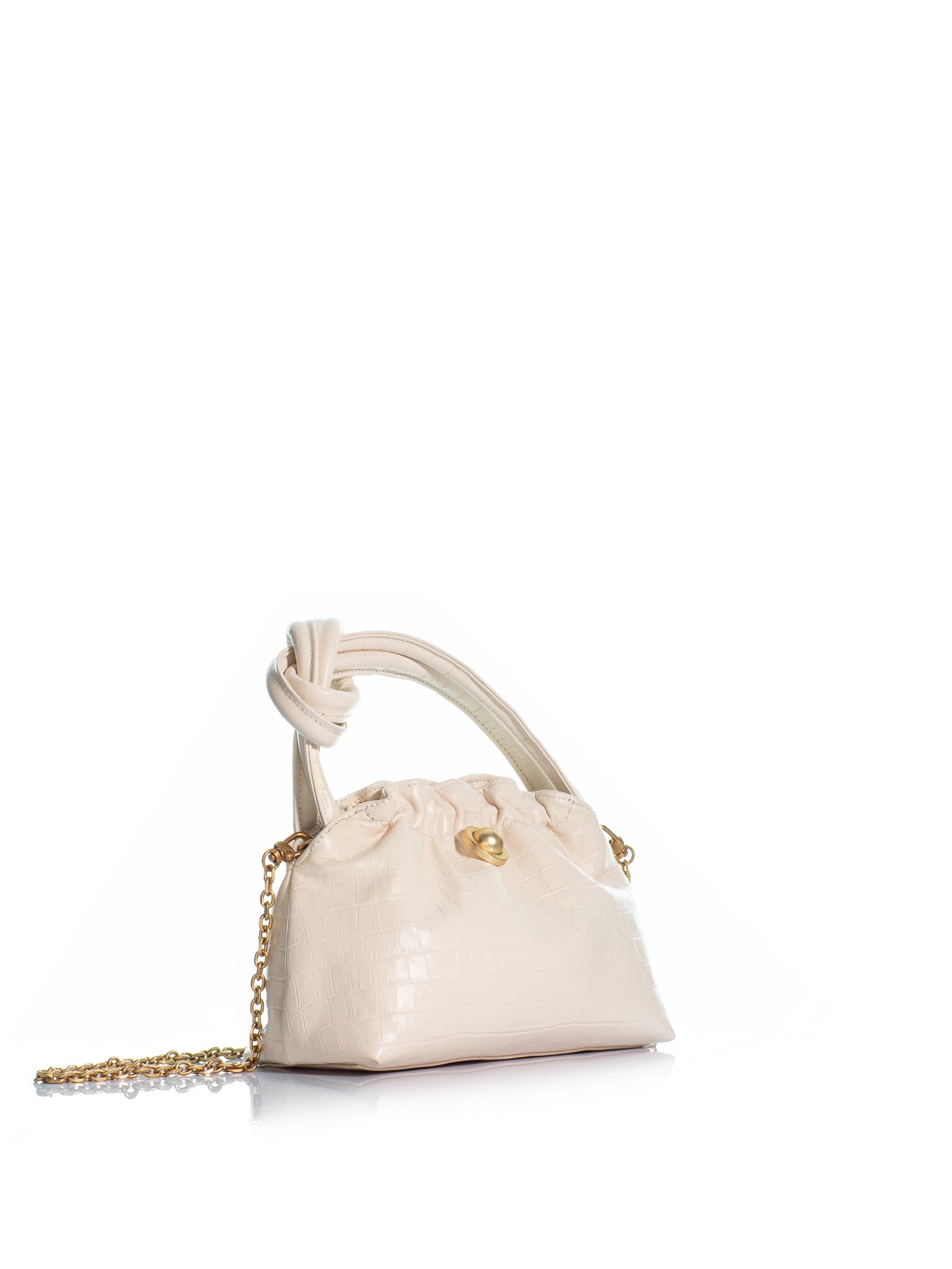 The Swan – Ivory Croc-Effect Leather Bag | Kooreloo – Kooreloo.com