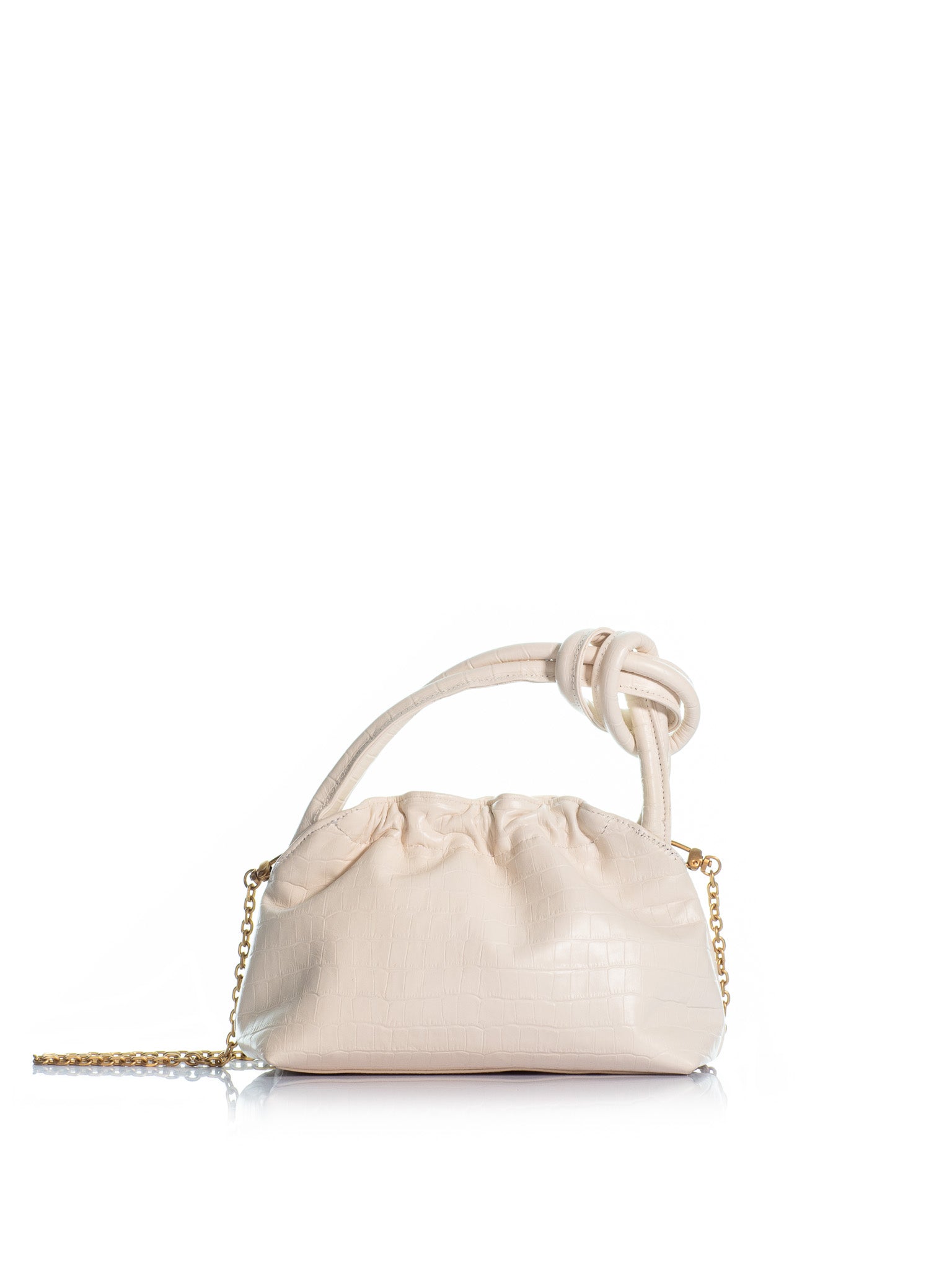 The Swan – Ivory Croc-Effect Leather Bag | Kooreloo – Kooreloo.com