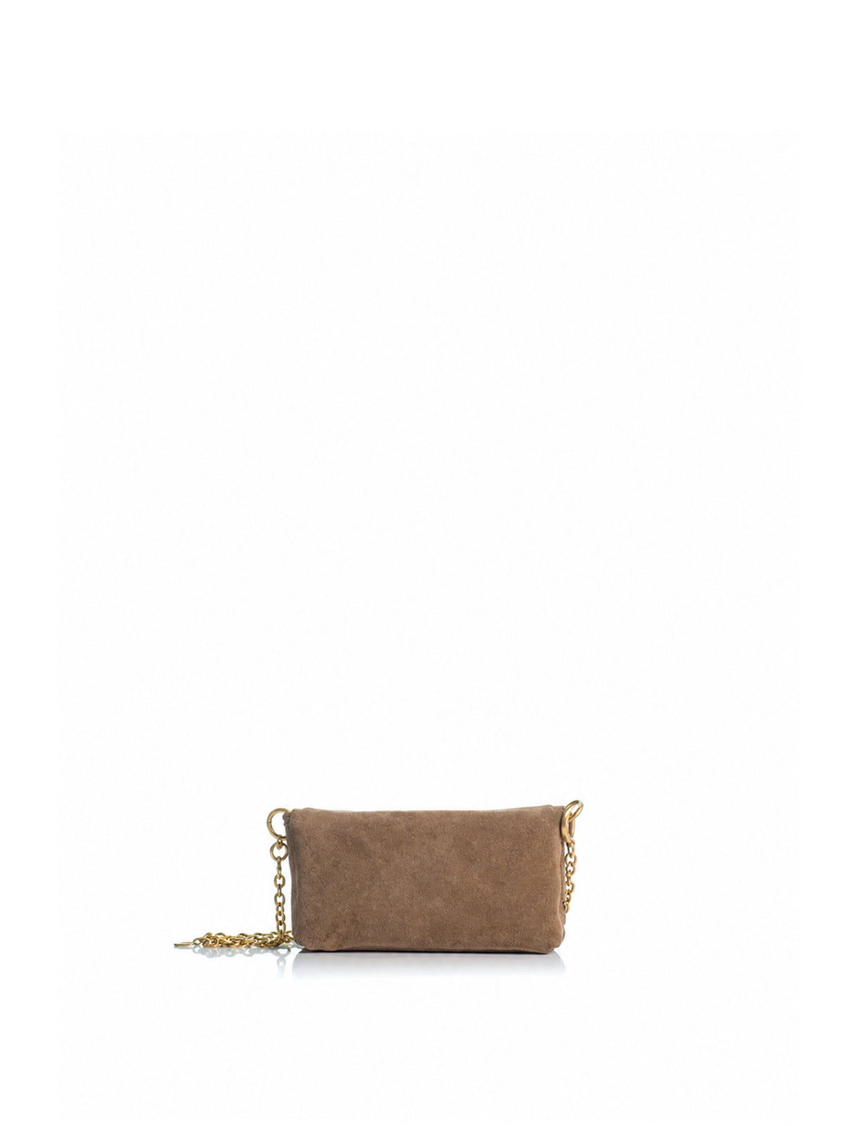Back view of the KOORELOO New Yorker Chain Wallet in taupe suede 