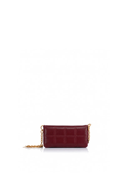 Back view of the KOORELOO New Yorker Chain Wallet in burgundy leather 
