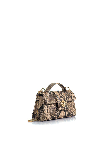 Side view of the KOORELOO Noble Mini Snake Print Leather handbag 