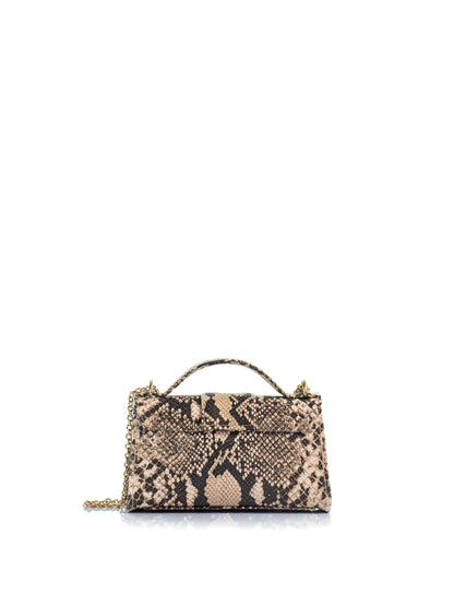 Back view of the KOORELOO Noble Mini Snake Print Leather handbag 