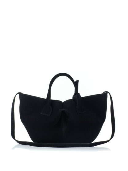 Back view of the KOORELOO Swan Belle in black suede 