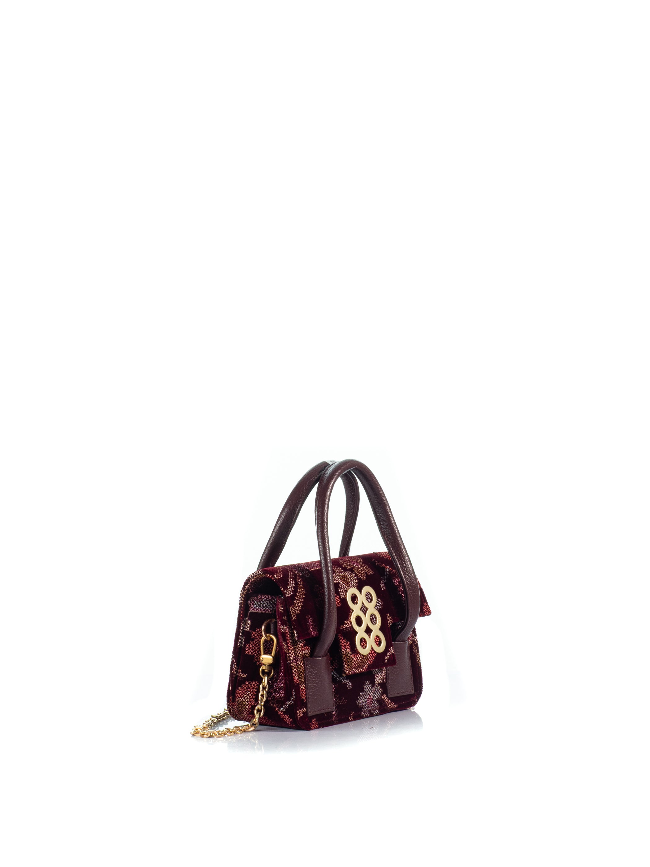 The Tribeca Petite Burgundy Multi KOORELOO bag side view