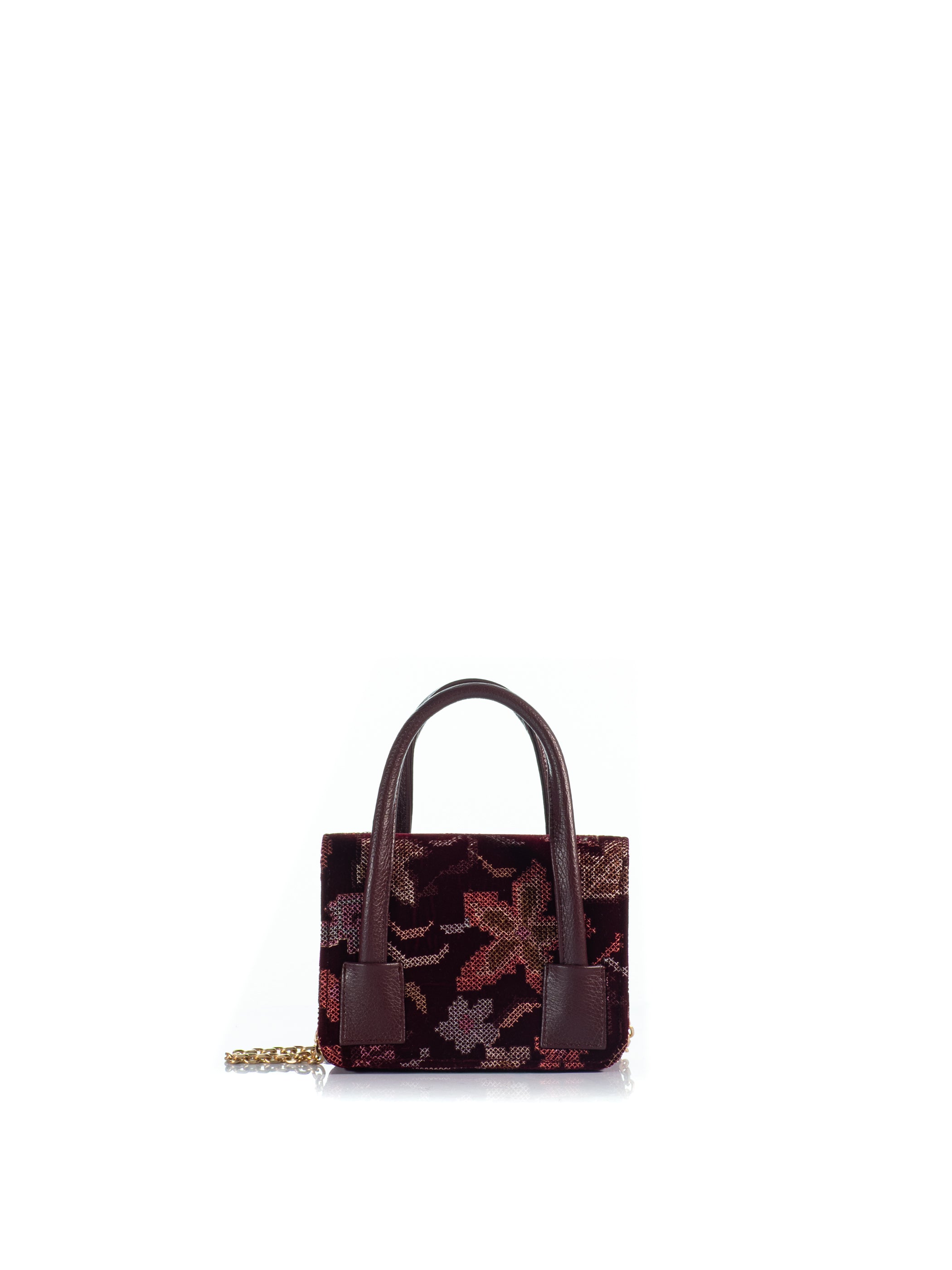 The Tribeca Petite Burgundy Multi KOORELOO bag back view