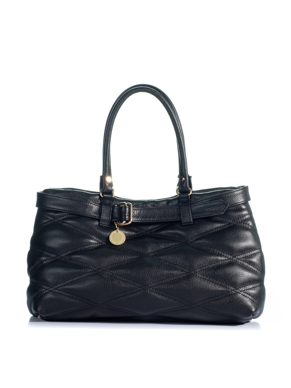 The Pepper Black Quilted Leather