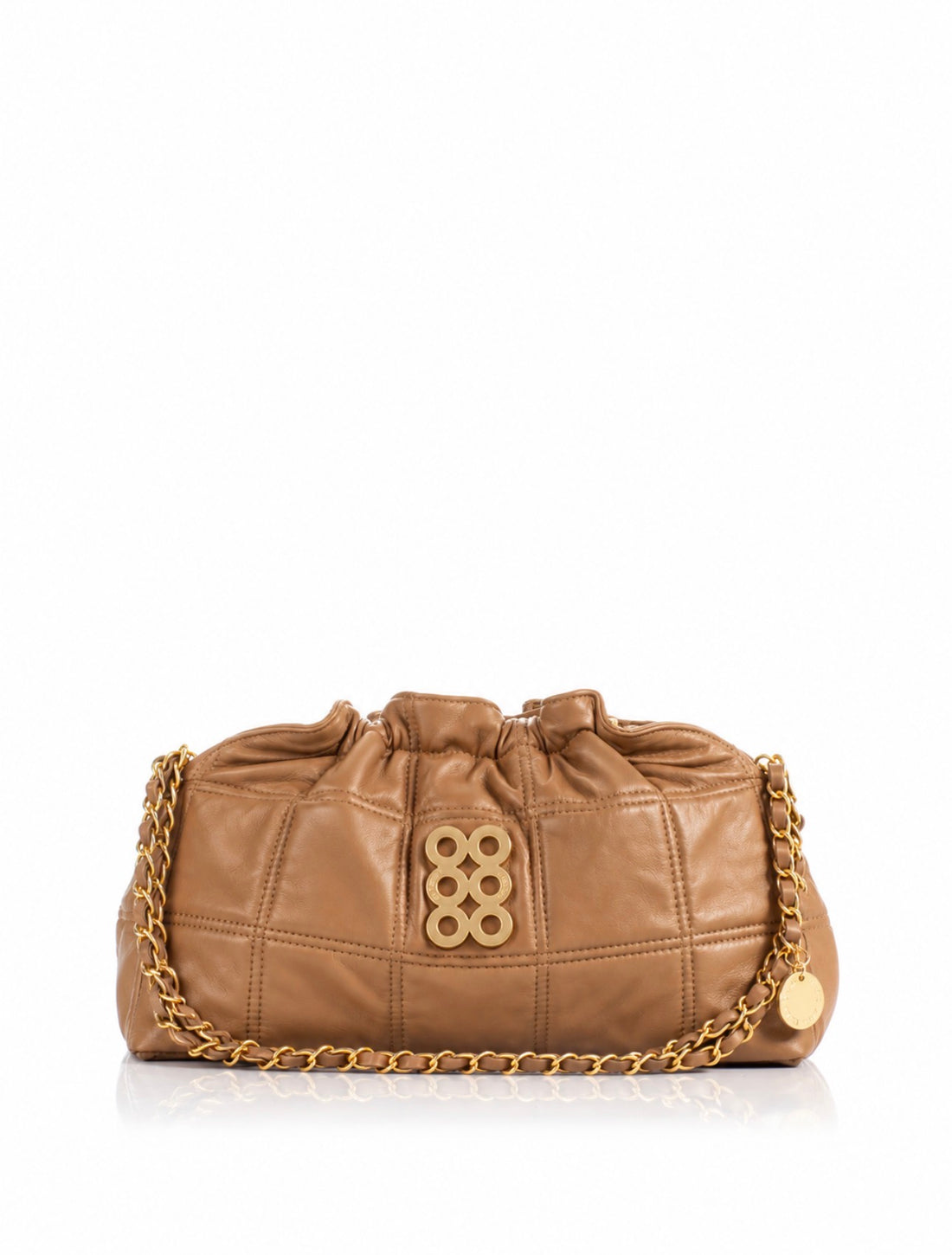 KOORELOO Milano Pouch in Desert Sand leather with gold-tone details