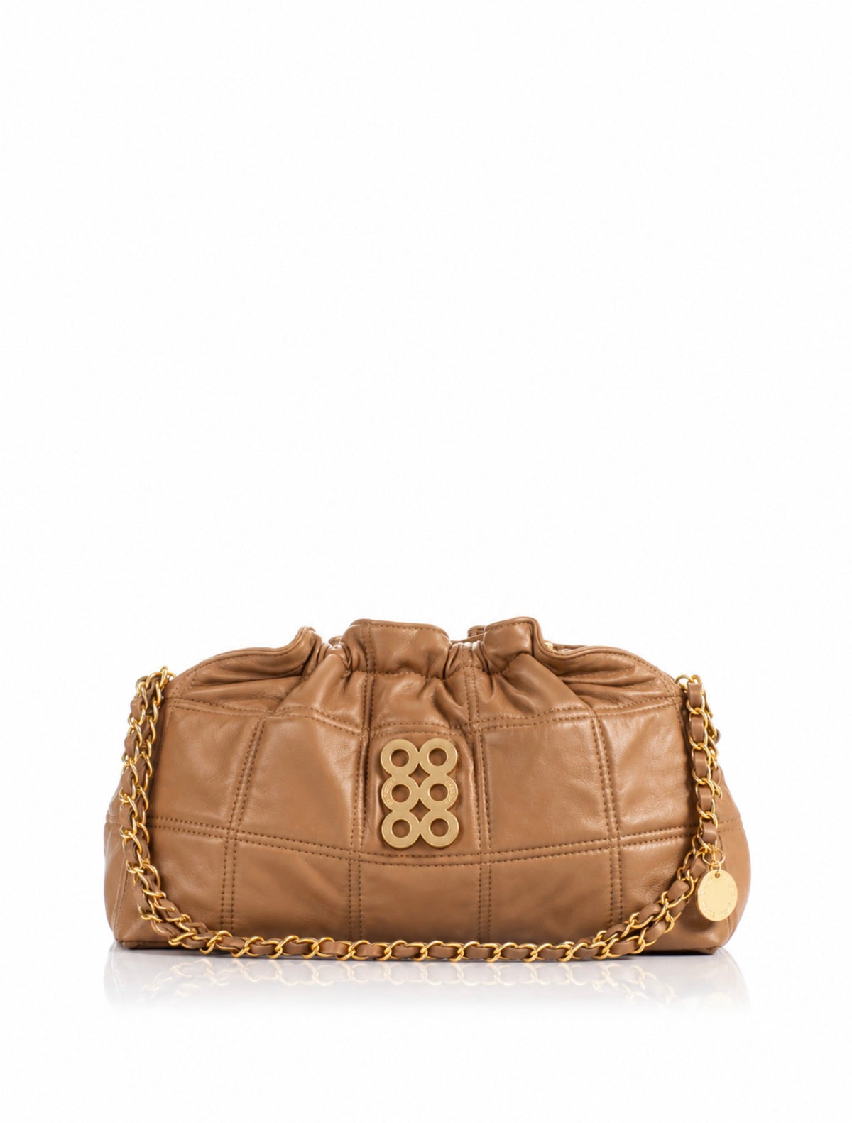 KOORELOO Milano Pouch in Desert Sand leather with gold-tone details