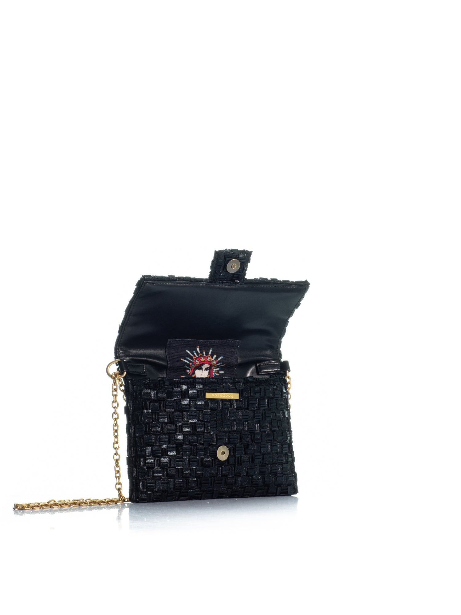 The Midi Clutch Black Braid