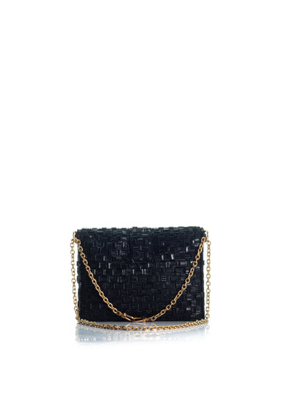 The Midi Clutch Black Braid