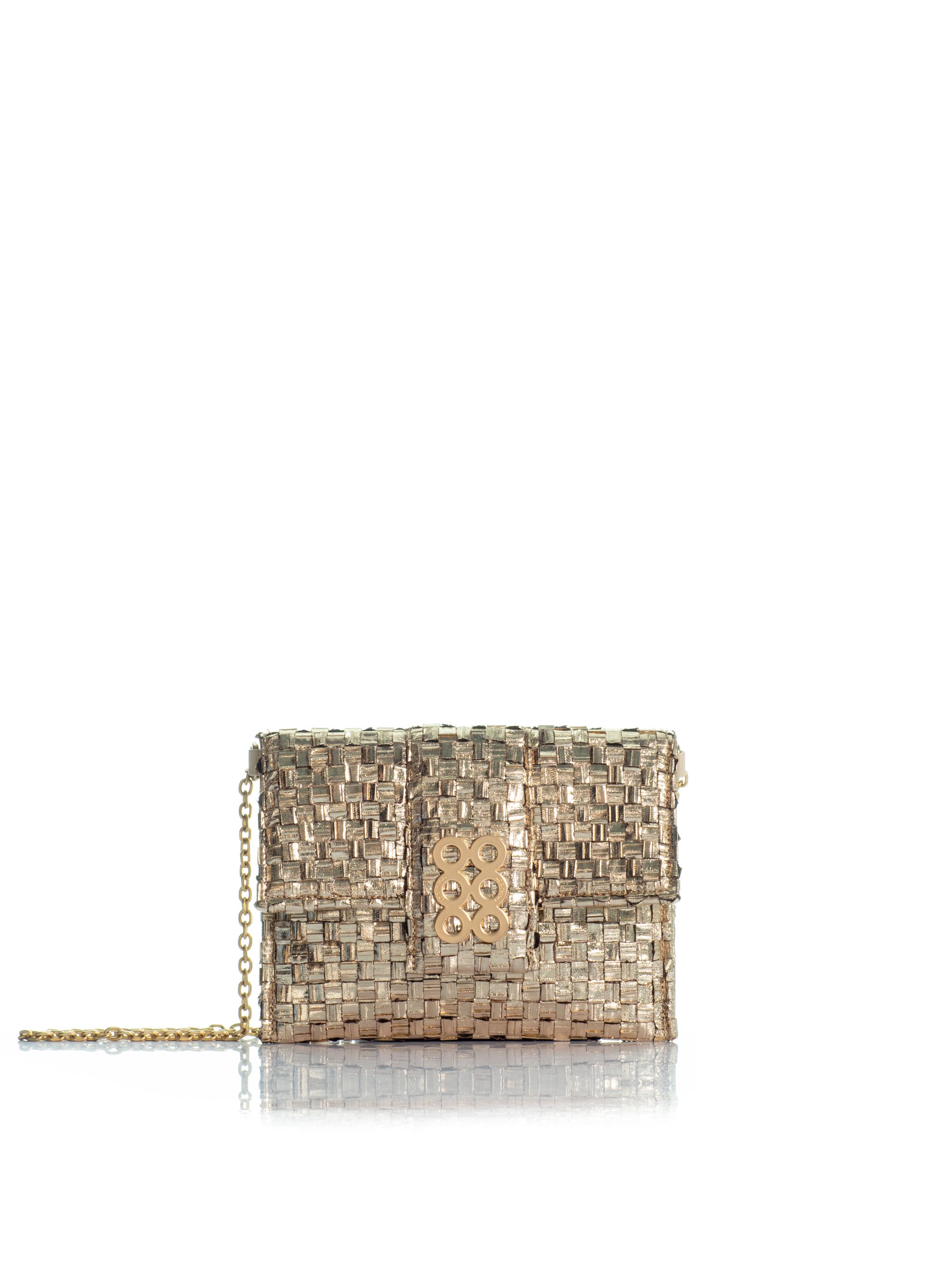 The Midi Clutch Gold Braid