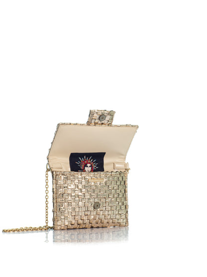 The Midi Clutch Gold Braid