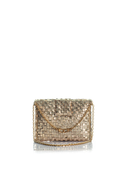 The Midi Clutch Gold Braid