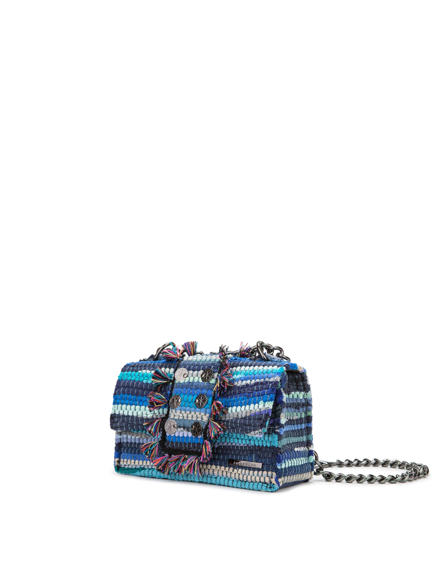The New Yorker Soho blue fringe shoulder bag with silver-tone chain by KOORELOO
