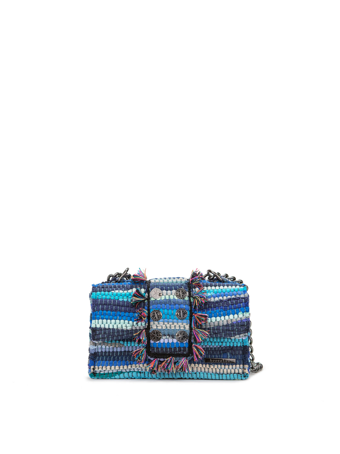 The New Yorker Soho multi blue woven shoulder bag by KOORELOO