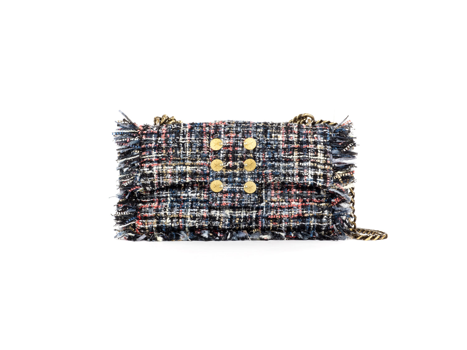San Francisco Pillow Blue/Black tweed sequins