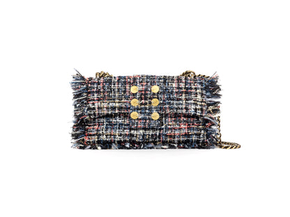 San Francisco Pillow Blue/Black tweed sequins