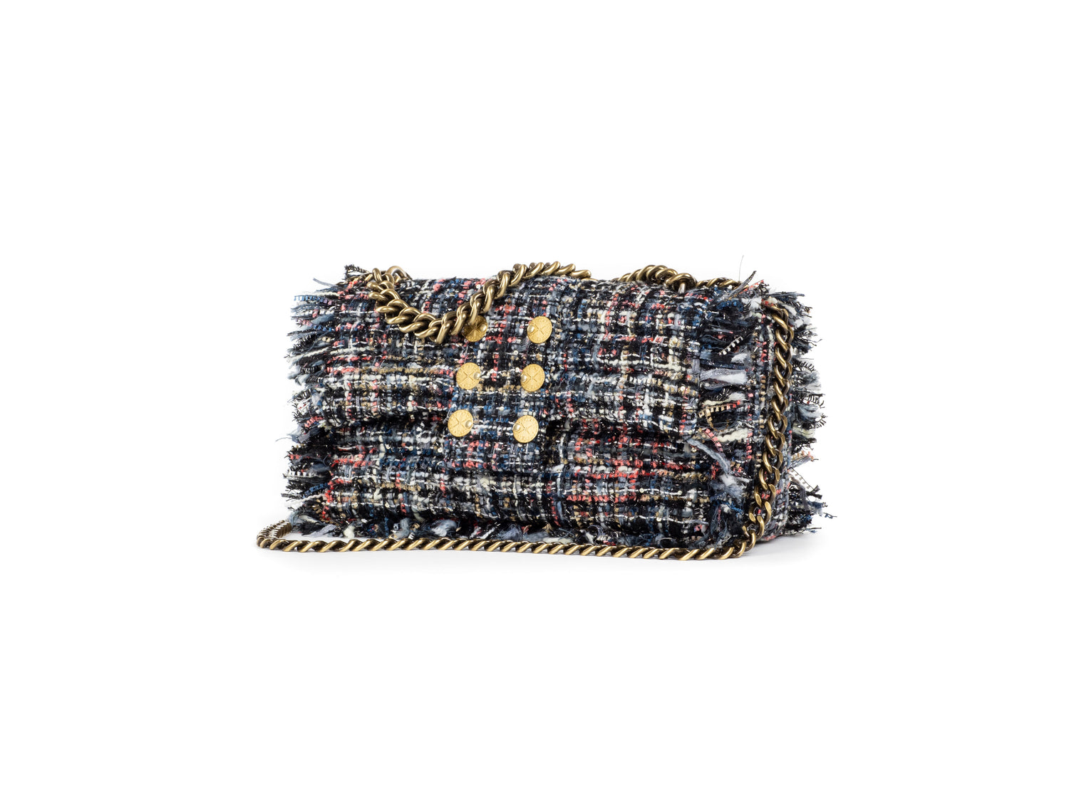 San Francisco Pillow Blue/Black tweed sequins