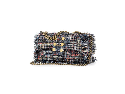 San Francisco Pillow Blue/Black tweed sequins