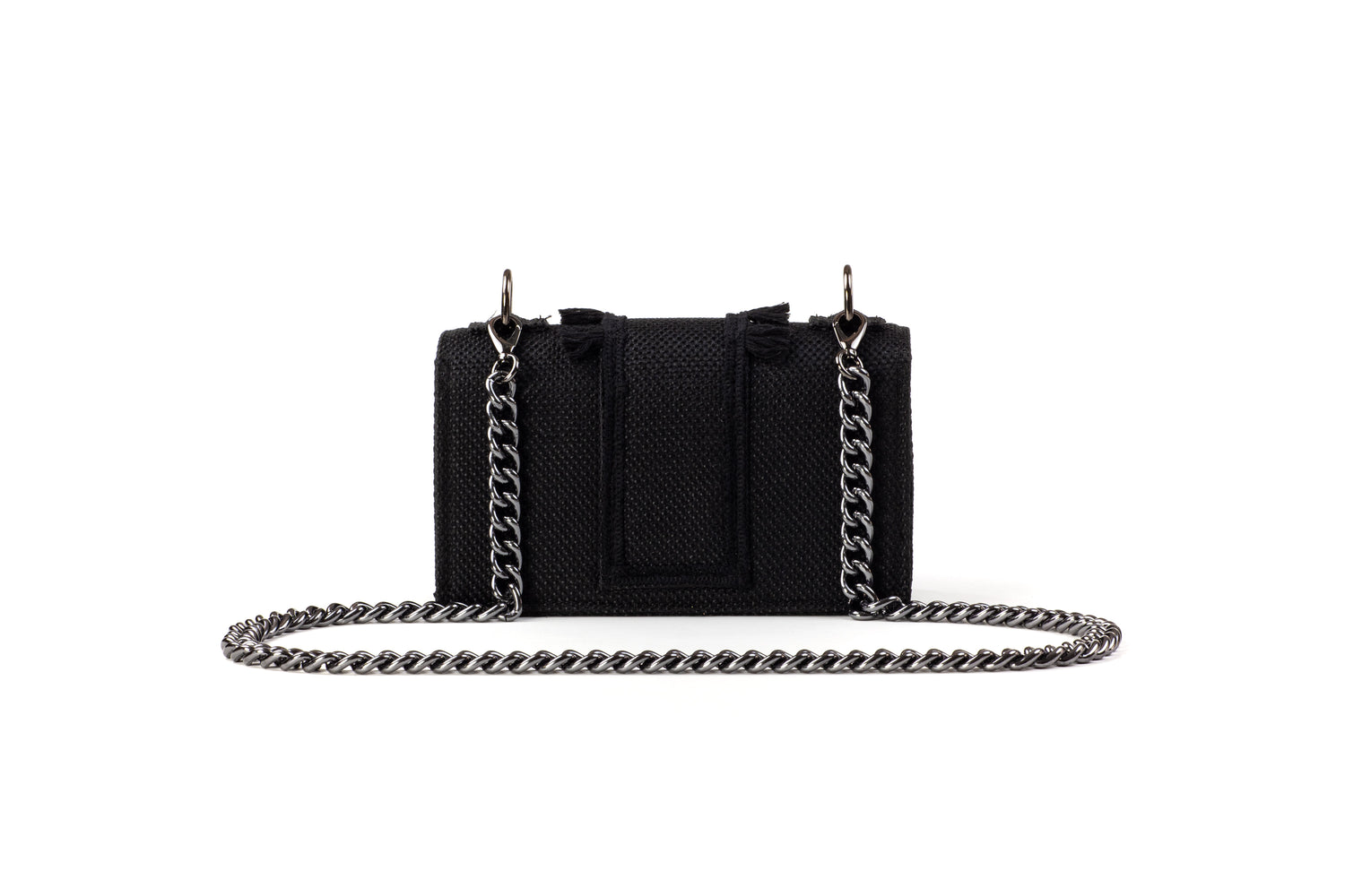 Shoulder Bag - Soho Tweed Black/ Gunmetal coins(Black Tassels)