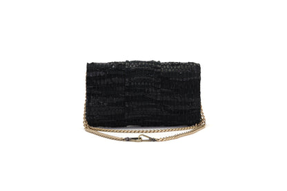 Medium Leather Clutch - 3D Black