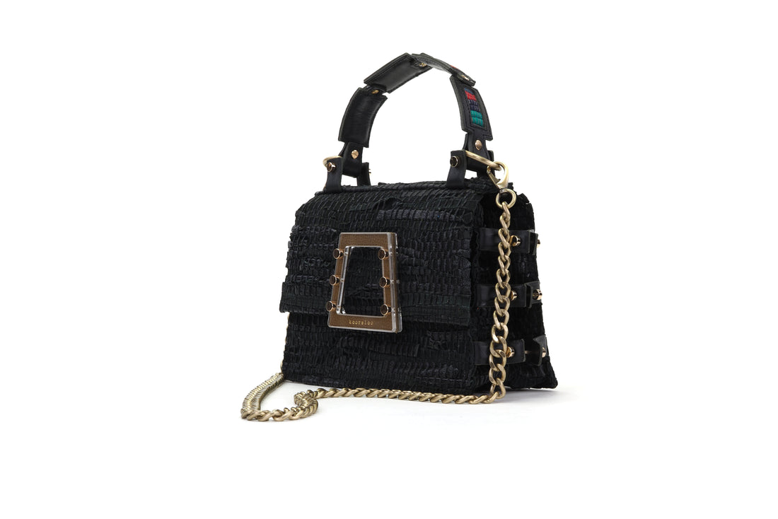 Leather Shoulder Bag - Ersilia Black
