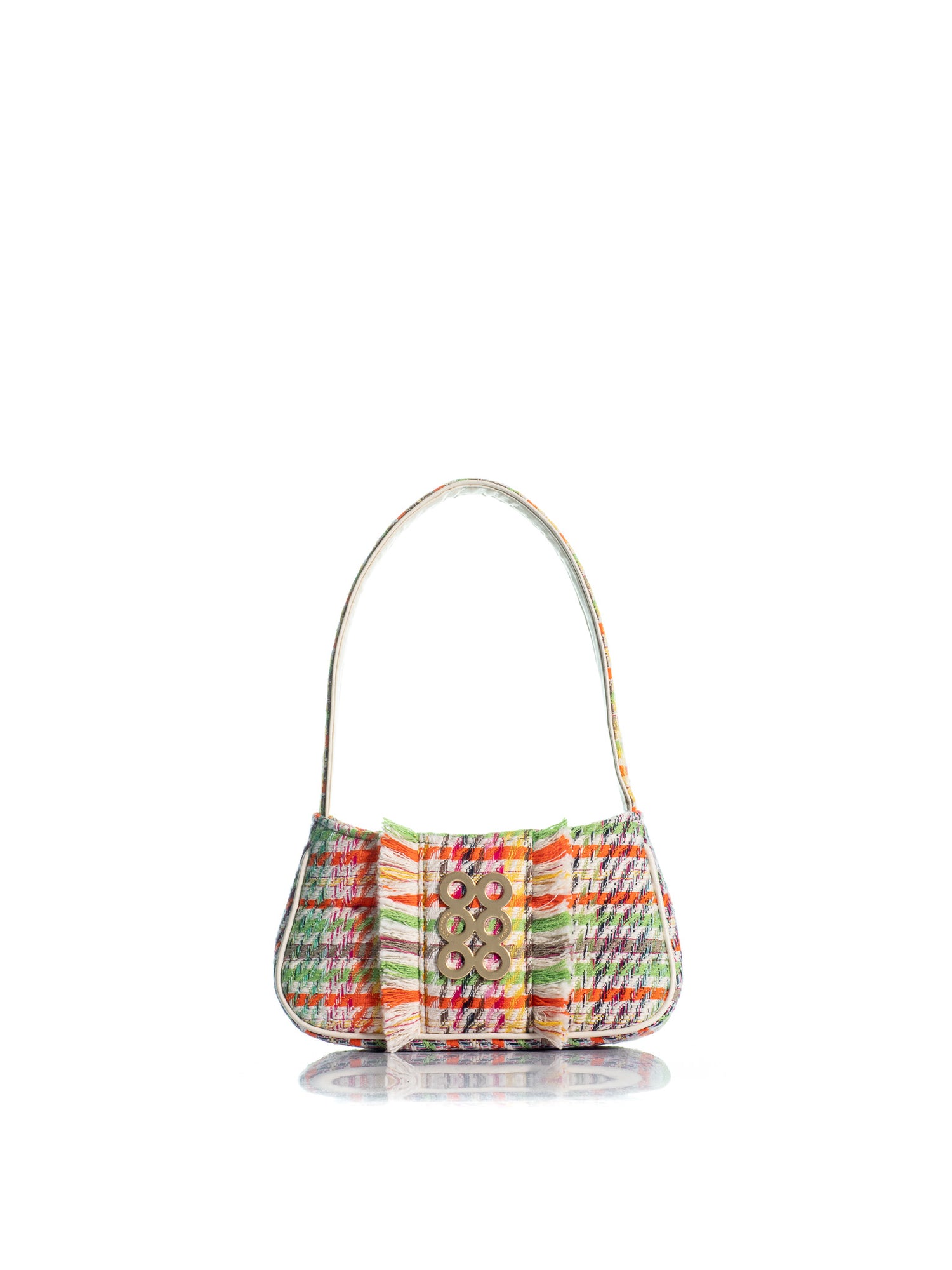 The Pochette Tweed MultiOrange/Green